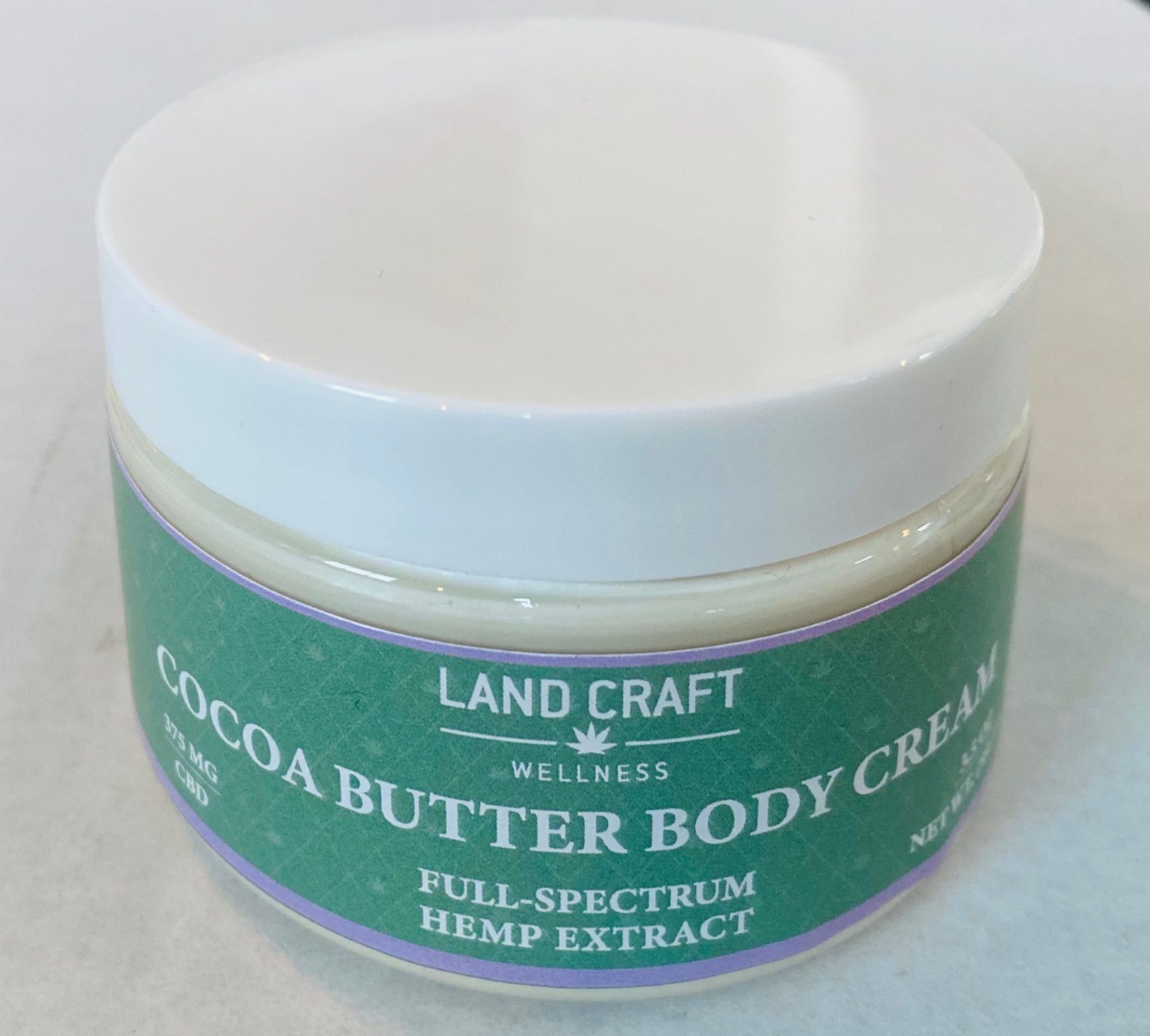 Cocoa Butter Body Cream (375750mg CBD) Landcraft Wellness