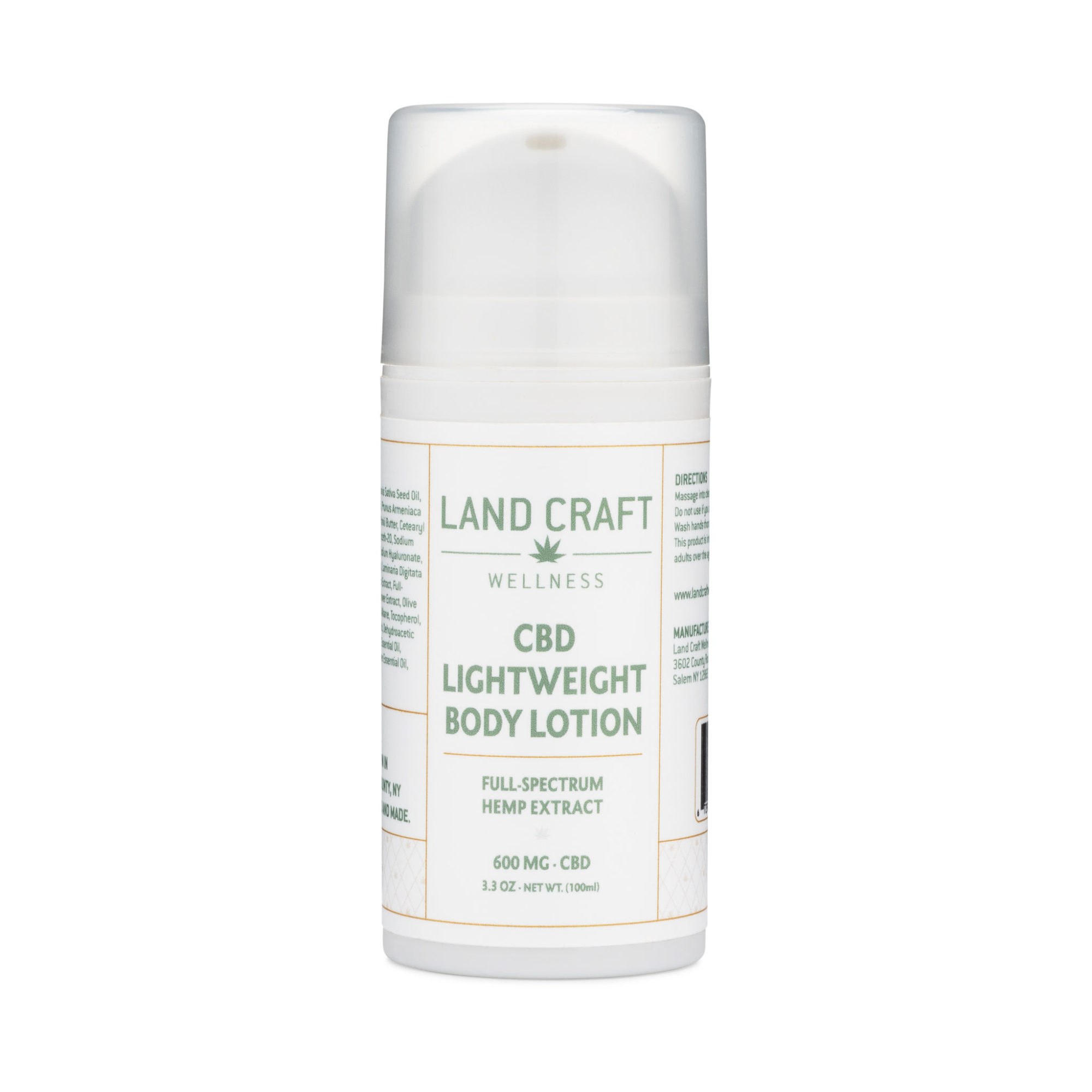 Lightweight CBD Body Lotion (600mg) Landcraft Wellness